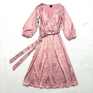 The Oblong Box Shop sz Small Dress Pink Gold Stars